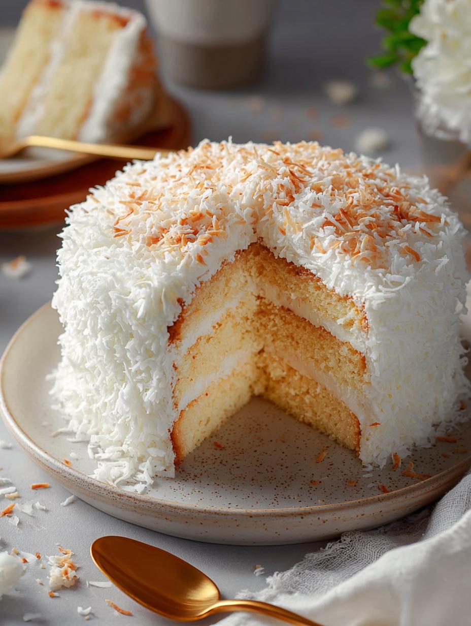 Coconut Cream Cake: 7 Layers of Heavenly Delight - Coconut Cream Cake - additional detail