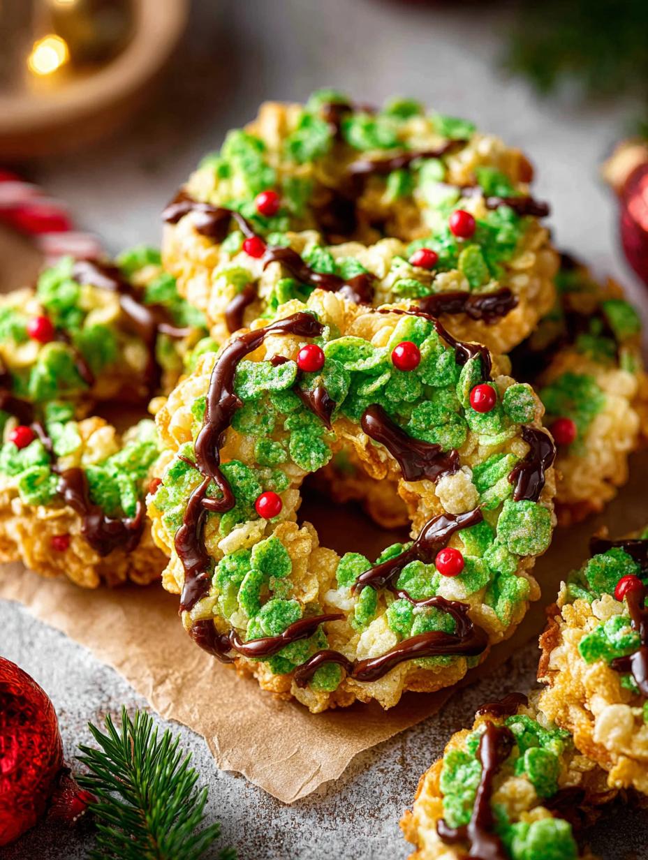 Delicious Cornflake Christmas Wreath Cookies Recipe - Cornflake Christmas Wreath Cookies - main visual representation
