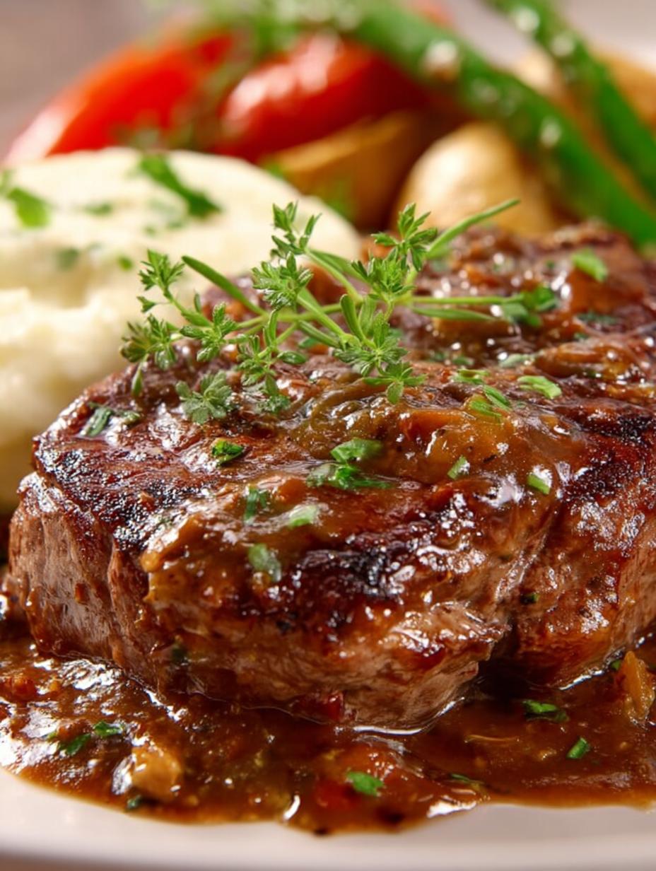 Smothered Country Style Steak with Rich Onion Gravy - Country Style Steak - main visual representation