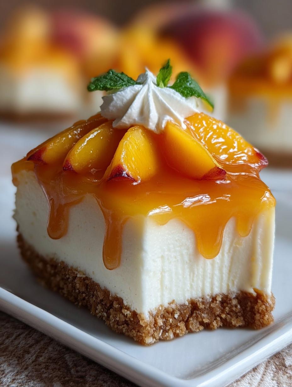 Creamy Peach Delight Cheesecake: 5 Irresistible Layers - Creamy Peach Delight Cheesecake - main visual representation