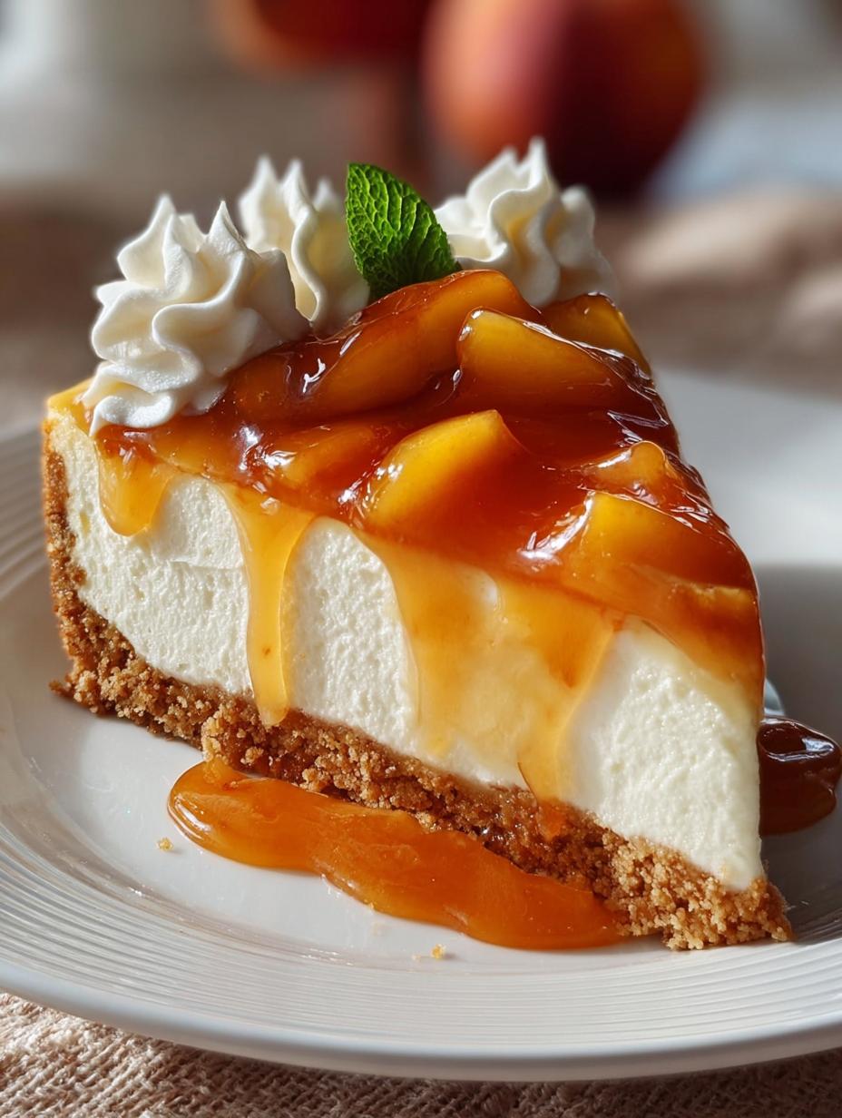 Creamy Peach Delight Cheesecake: 5 Irresistible Layers - Creamy Peach Delight Cheesecake - additional detail