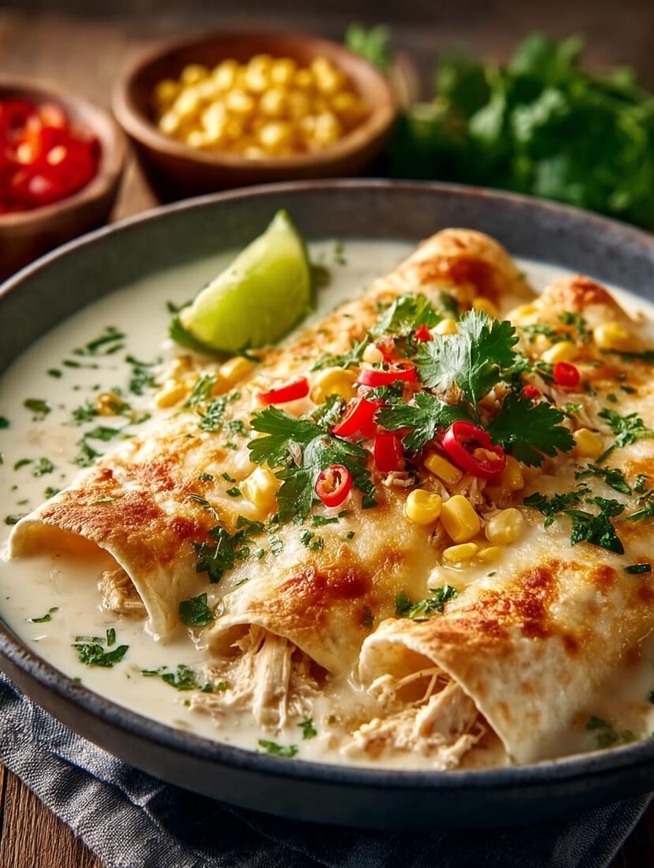 Creamy White Chicken Enchilada Magic for Comfort Food - Creamy White Chicken Enchilada - additional detail