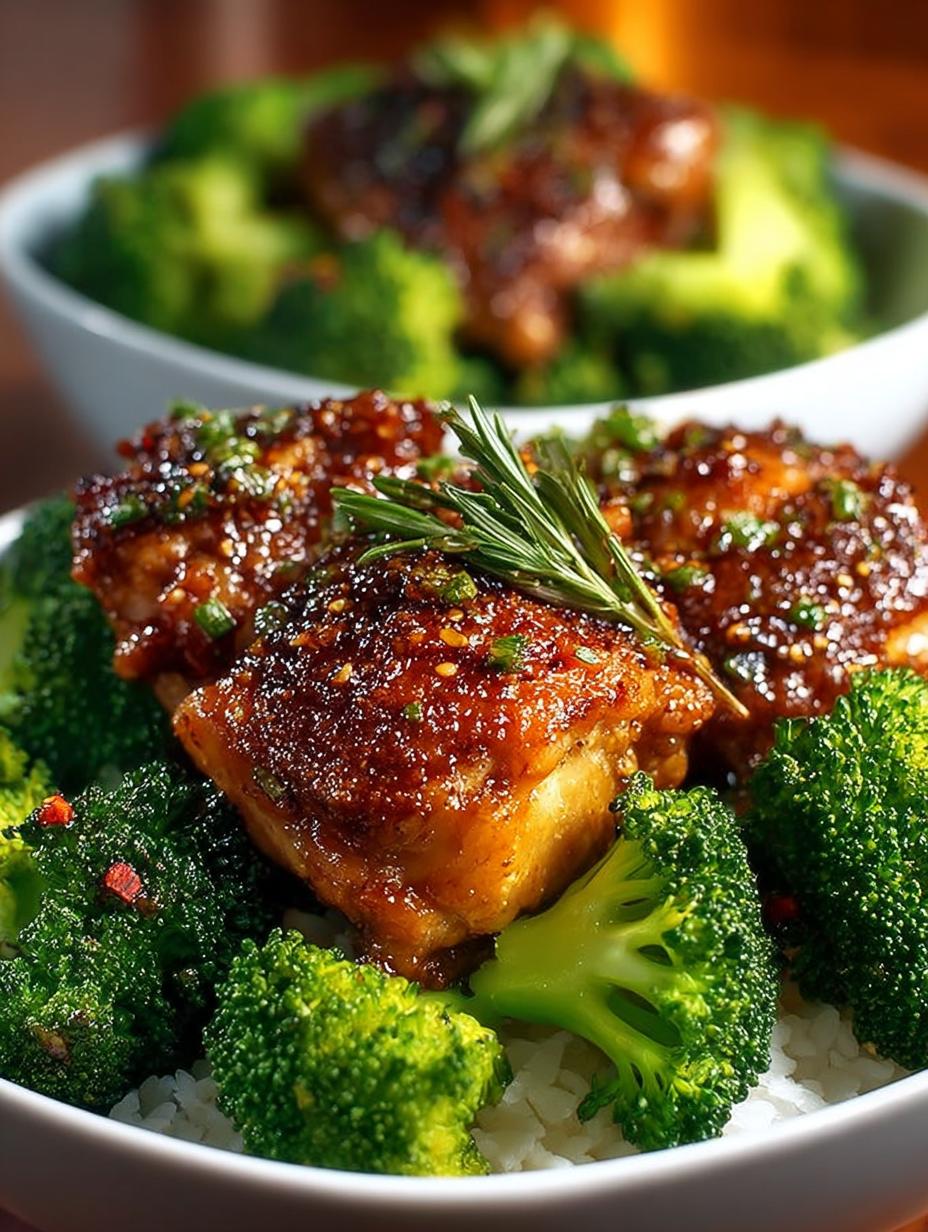 Crispy Chicken Thighs with Broccoli in 25 Minutes - Crispy Chicken Thighs with - main visual representation