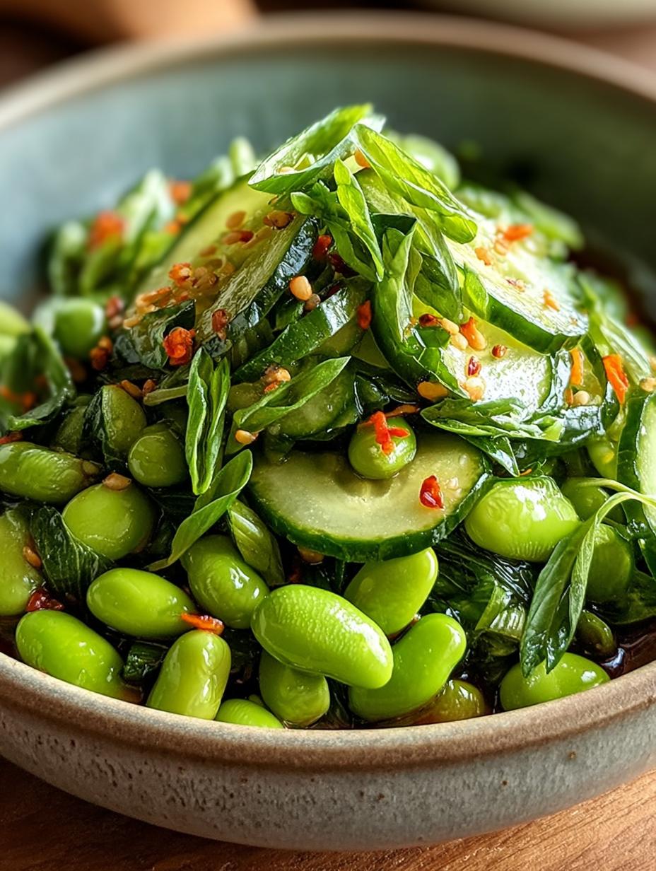 Crispy Cucumber Edamame Salad
