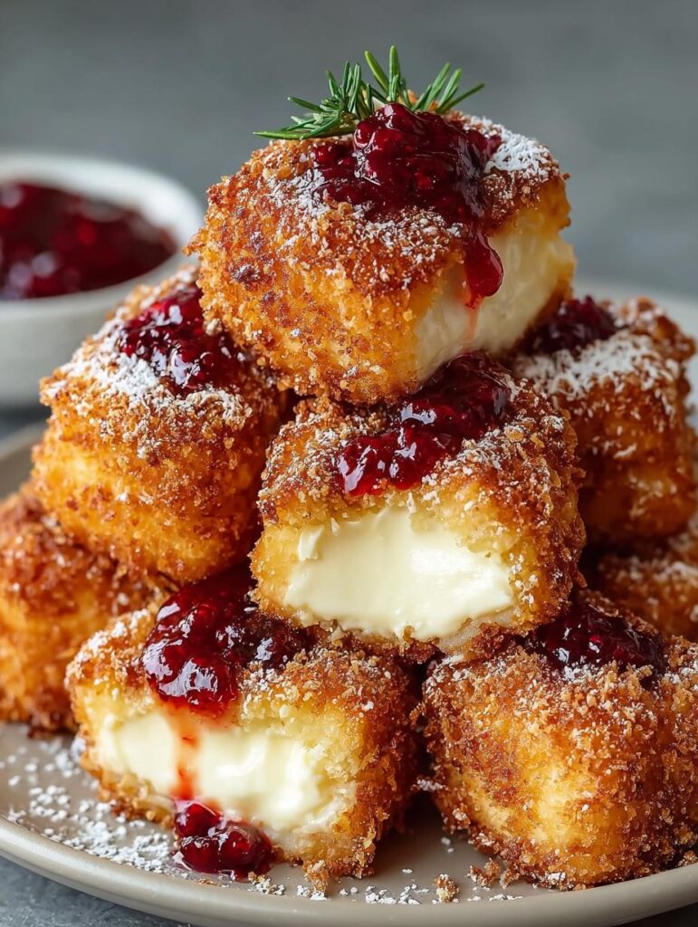 Crispy Fried Cheesecake Bites
