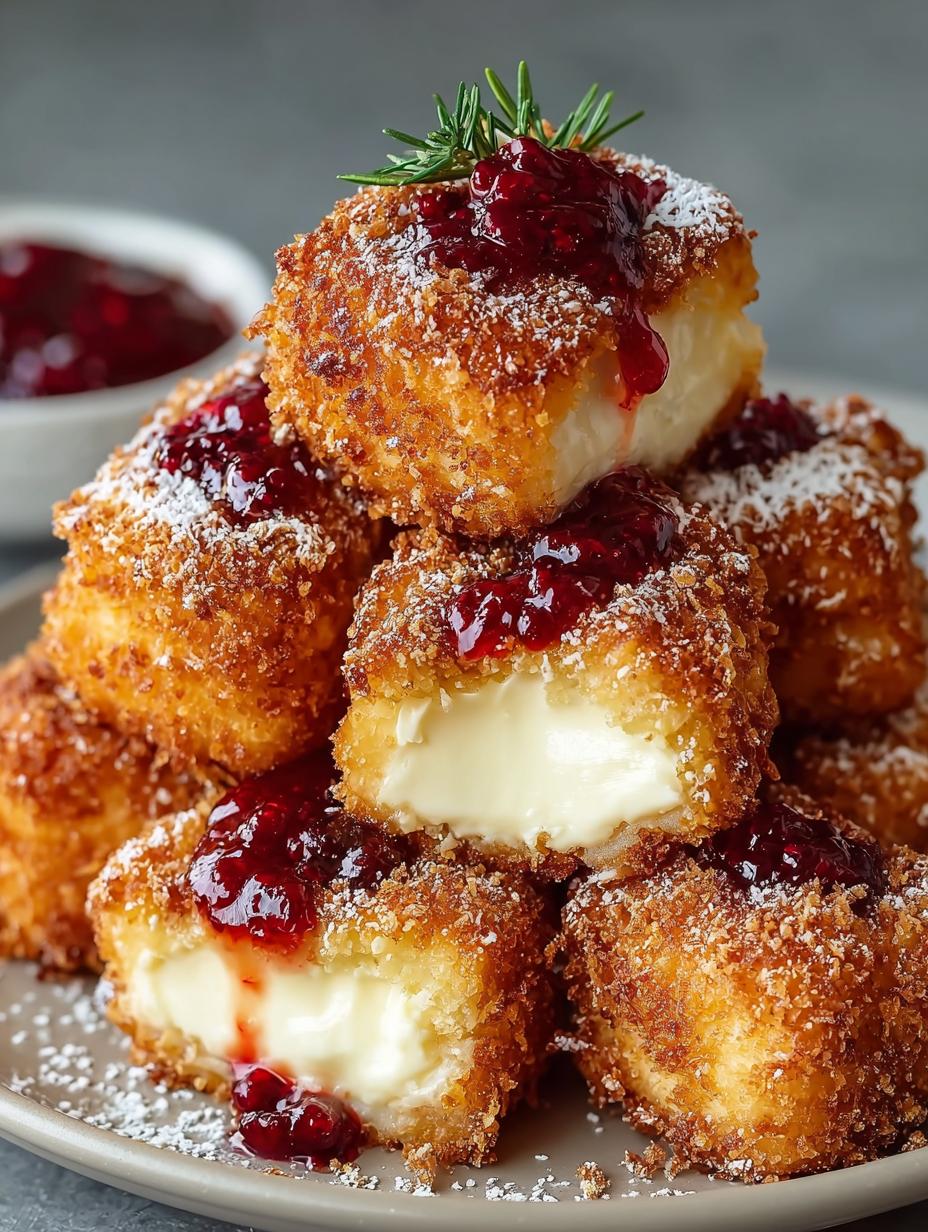 Crispy Fried Cheesecake Bites