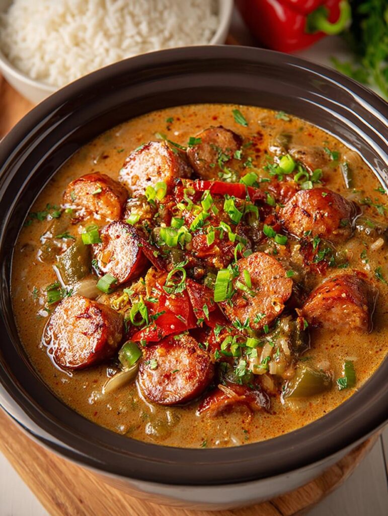 Crockpot Chicken Sausage Gumbo