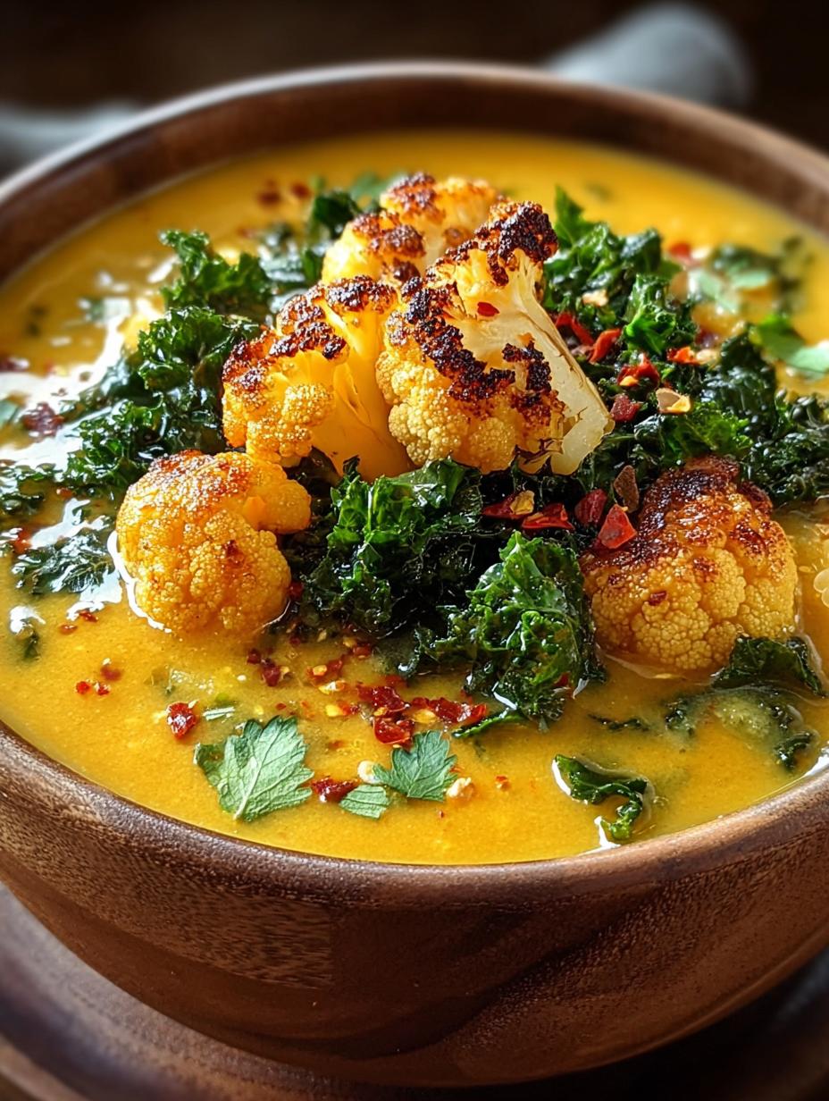 Delicious Curried Cauliflower Kale Soup for Cozy Nights - Curried Cauliflower Kale Soup - additional detail
