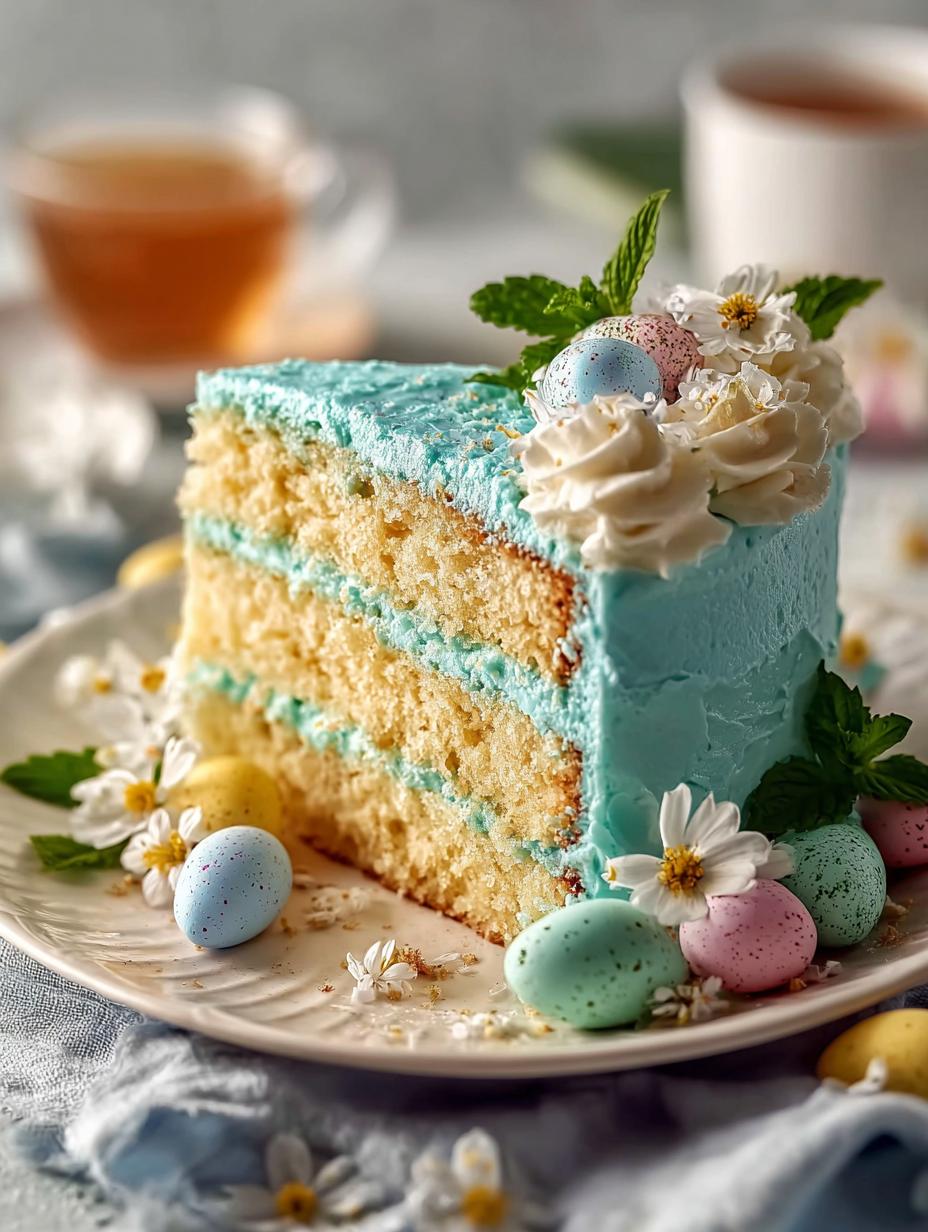 Easter Blue Vanilla Cake