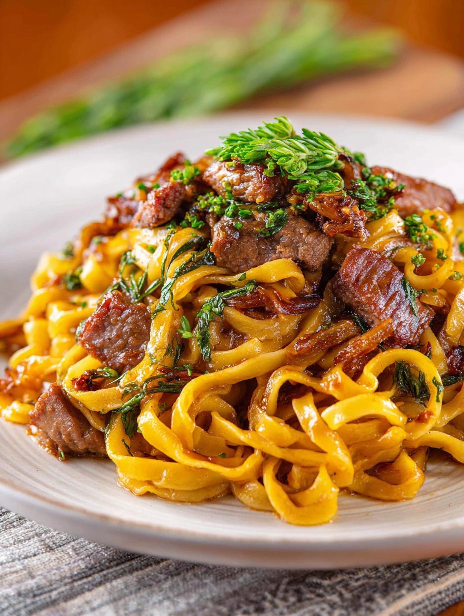 French Onion Beef Noodles