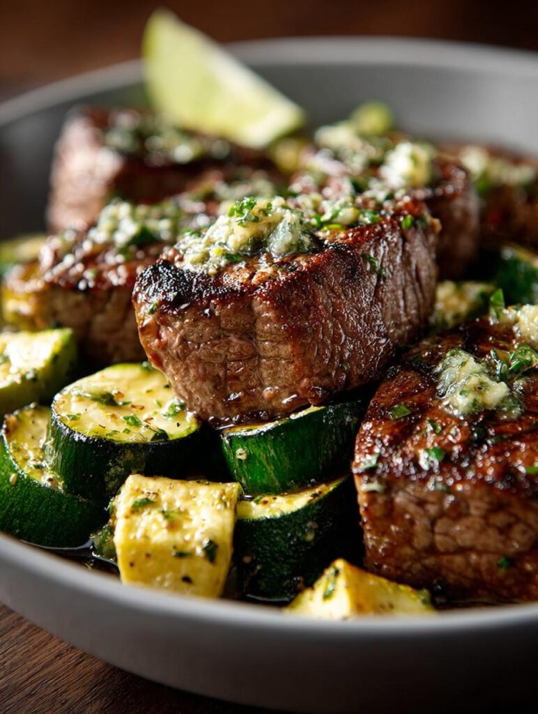 Garlic Butter Steak Zucchini