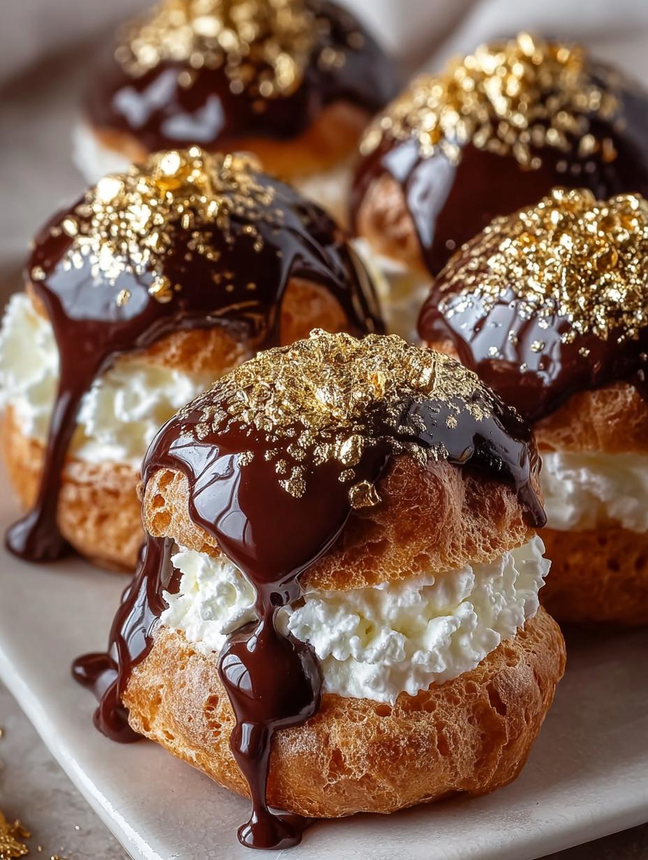 Gold Dusted Chocolate Profiteroles: 7 Luxurious Bites - Gold Dusted Chocolate Profiteroles - main visual representation