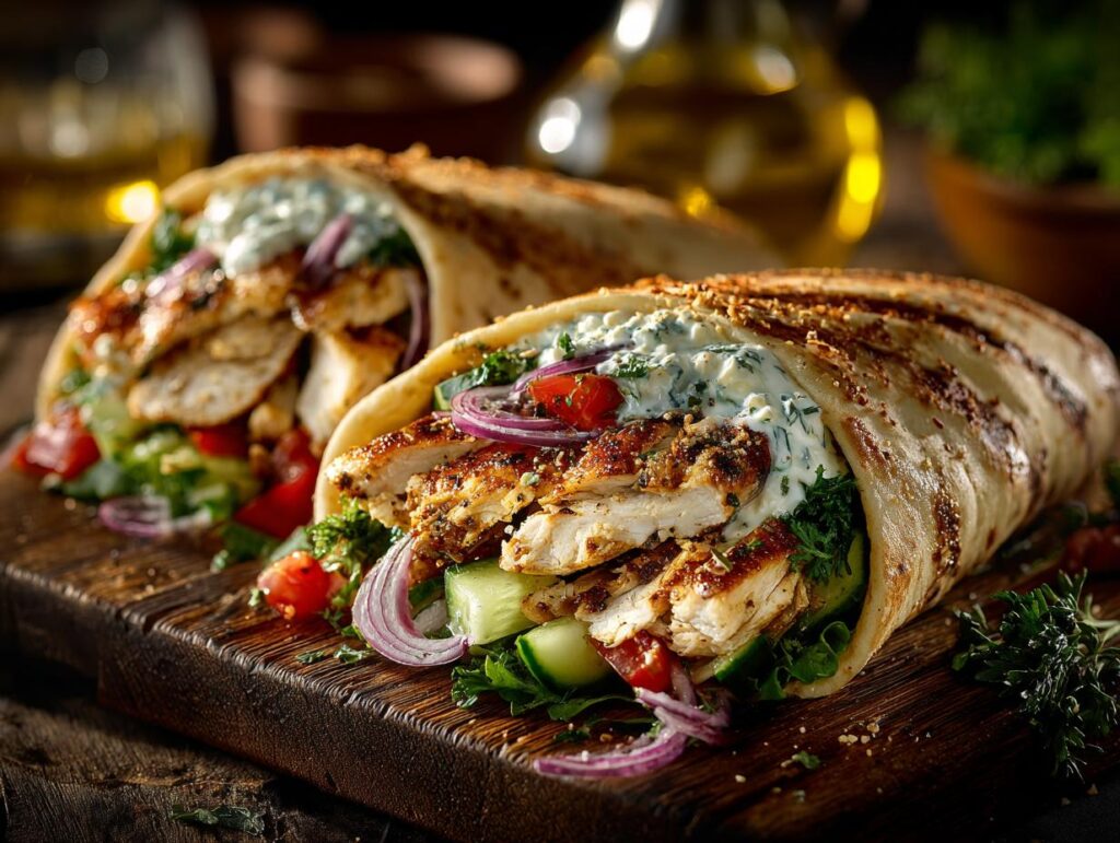 Greek Chicken Flatbreads
