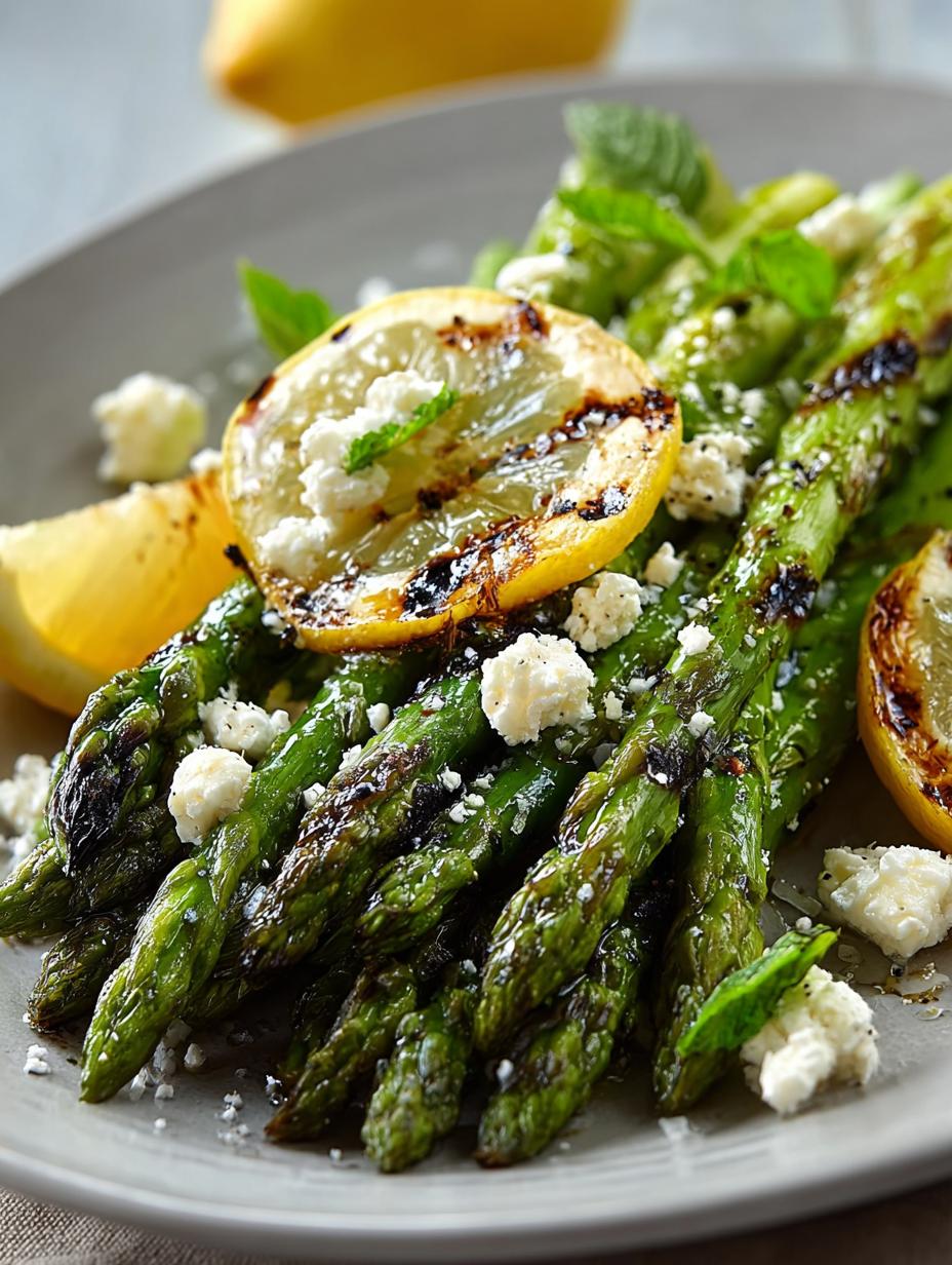 Grilled Asparagus Salad with Lemon & Feta Bliss - Grilled Asparagus Salad with - additional detail