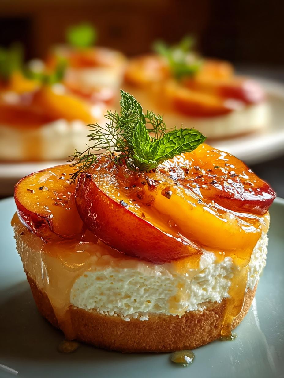 Delicious Honey Peach Cream Cheese cupcakes decorated with peach slices and honey drizzle