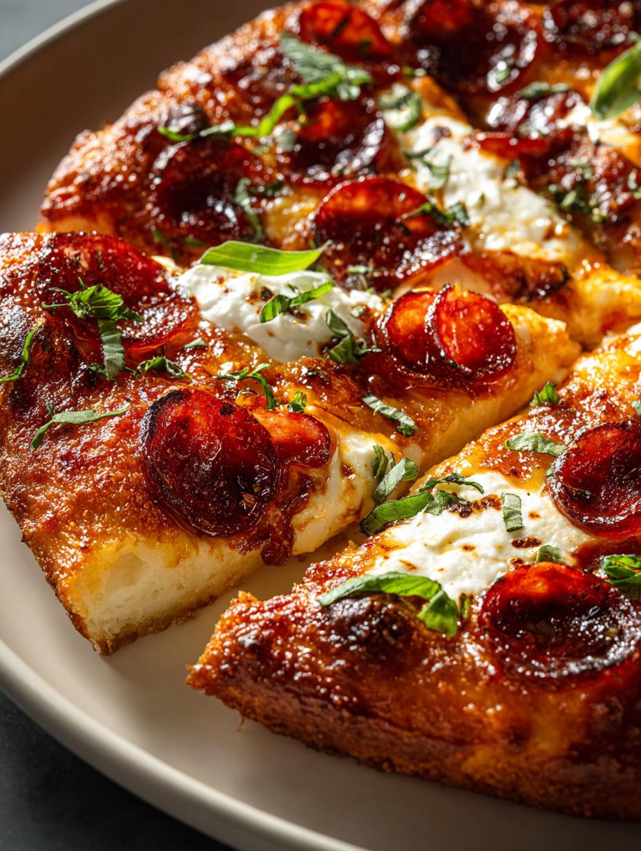 Hot Honey Beef Pepperoni Pizza: Sweet & Spicy Delight - Hot Honey Beef Pepperoni - main visual representation