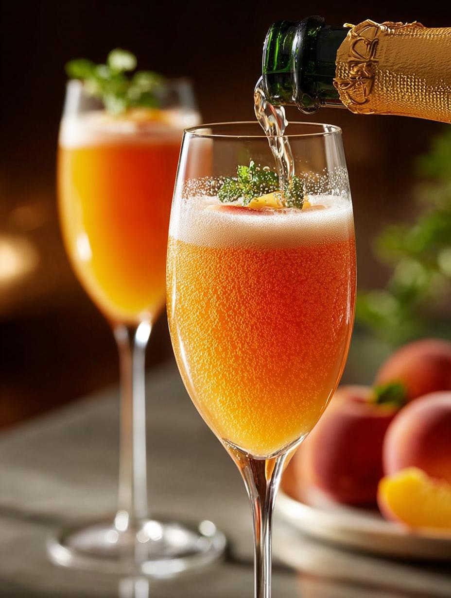 Hot Honey Peach Bellini