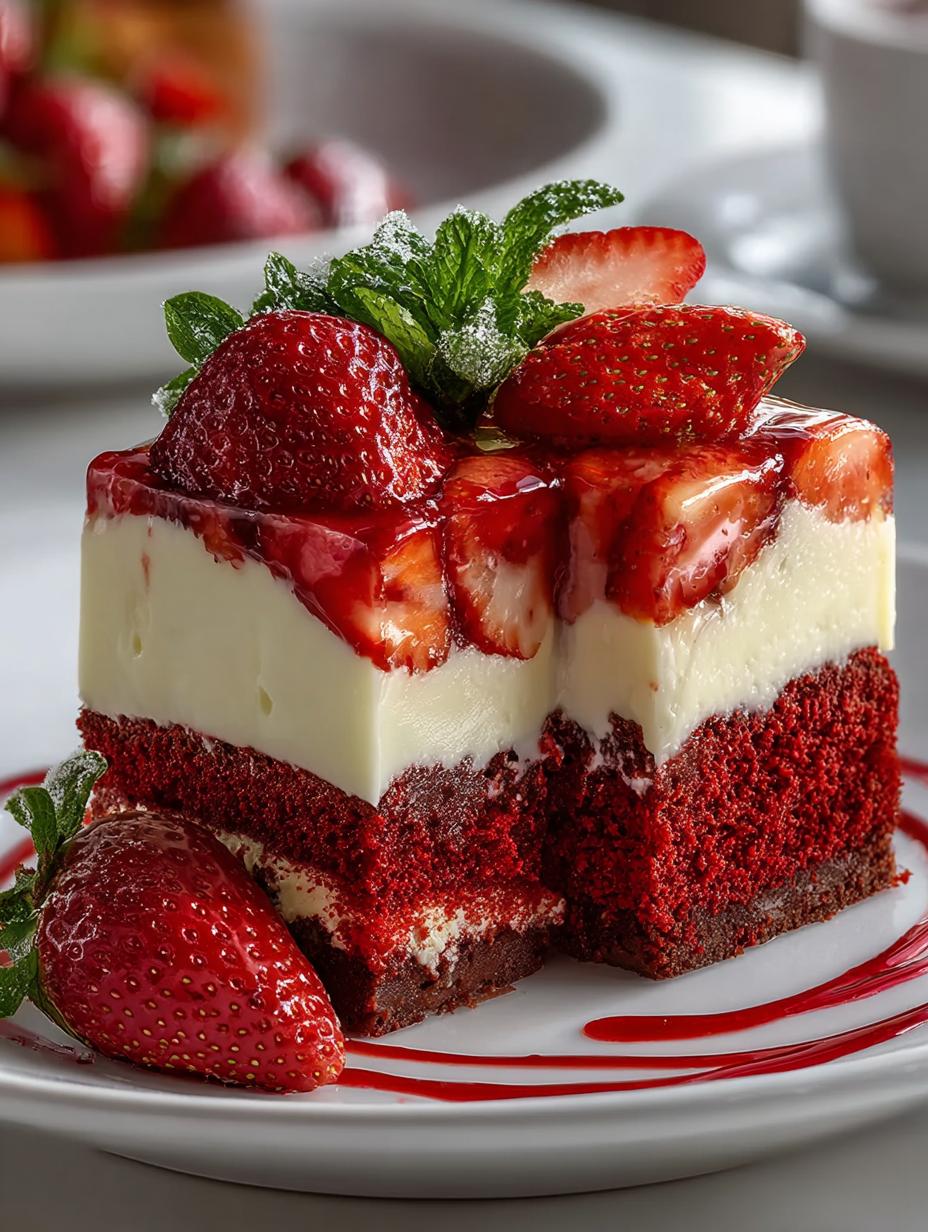 Irresistible Red Velvet Strawberry Cheesecake Delight - Irresistible Red Velvet Strawberry - additional detail