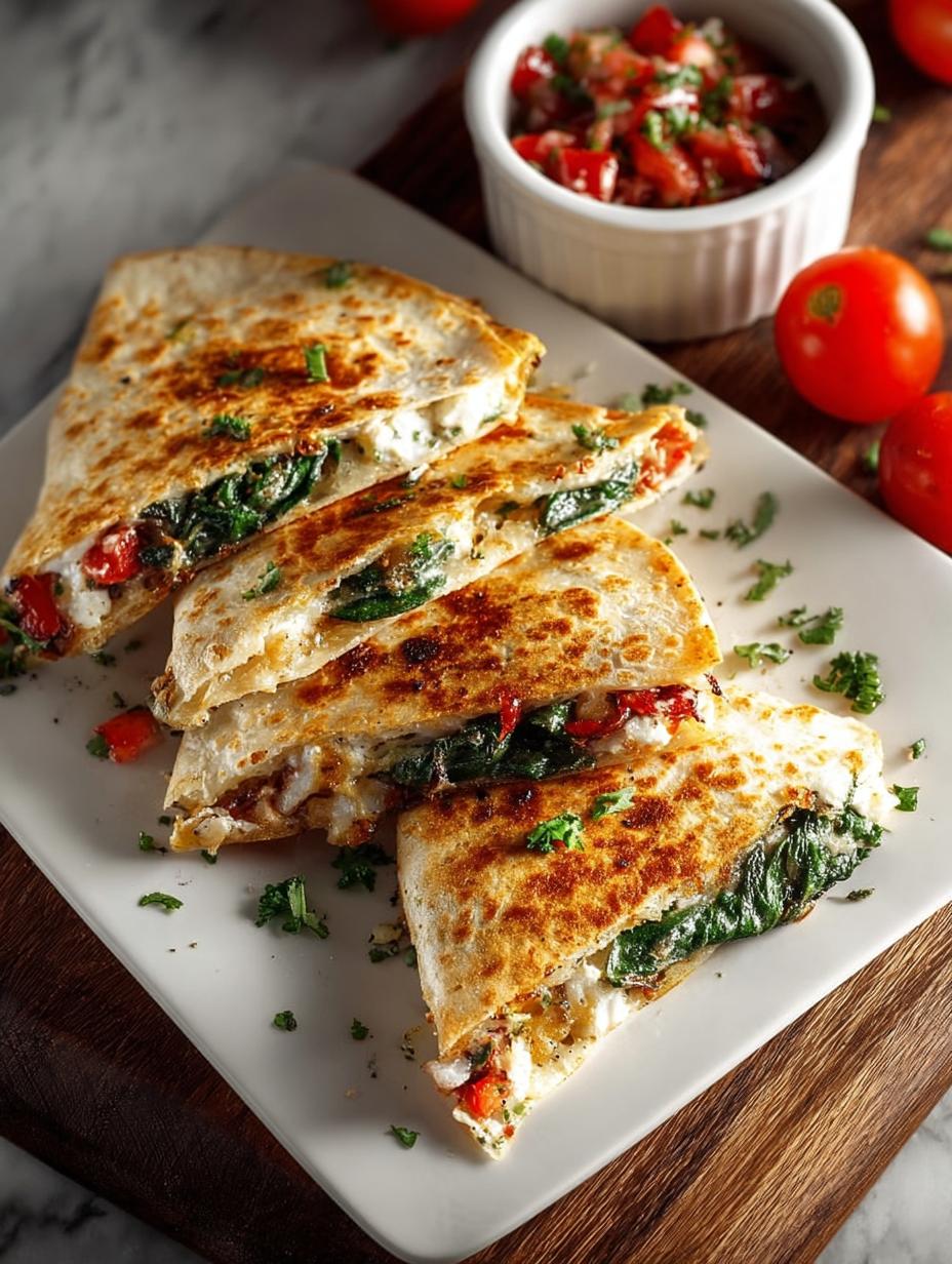 Mediterranean Quesadillas with Spinach: 15-Minute Delight - Mediterranean Quesadillas with Spinach - additional detail
