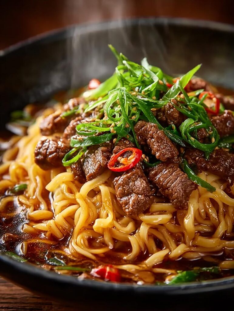 Mongolian Ground Beef Noodles