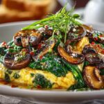 Mushroom Spinach Scrambled Eggs