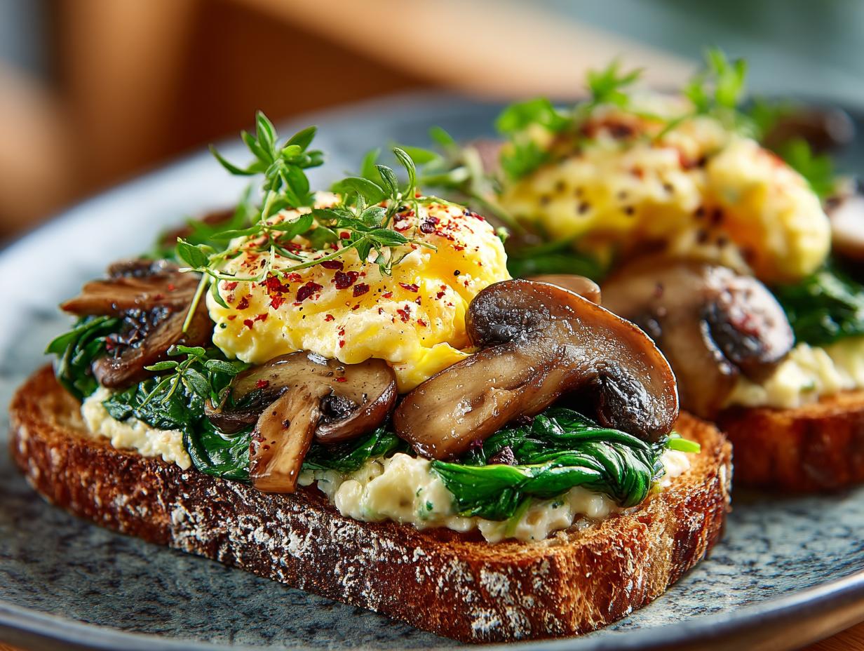 Delicious Mushroom Spinach Scrambled Eggs in 15 Minutes - Mushroom Spinach Scrambled Eggs - additional detail