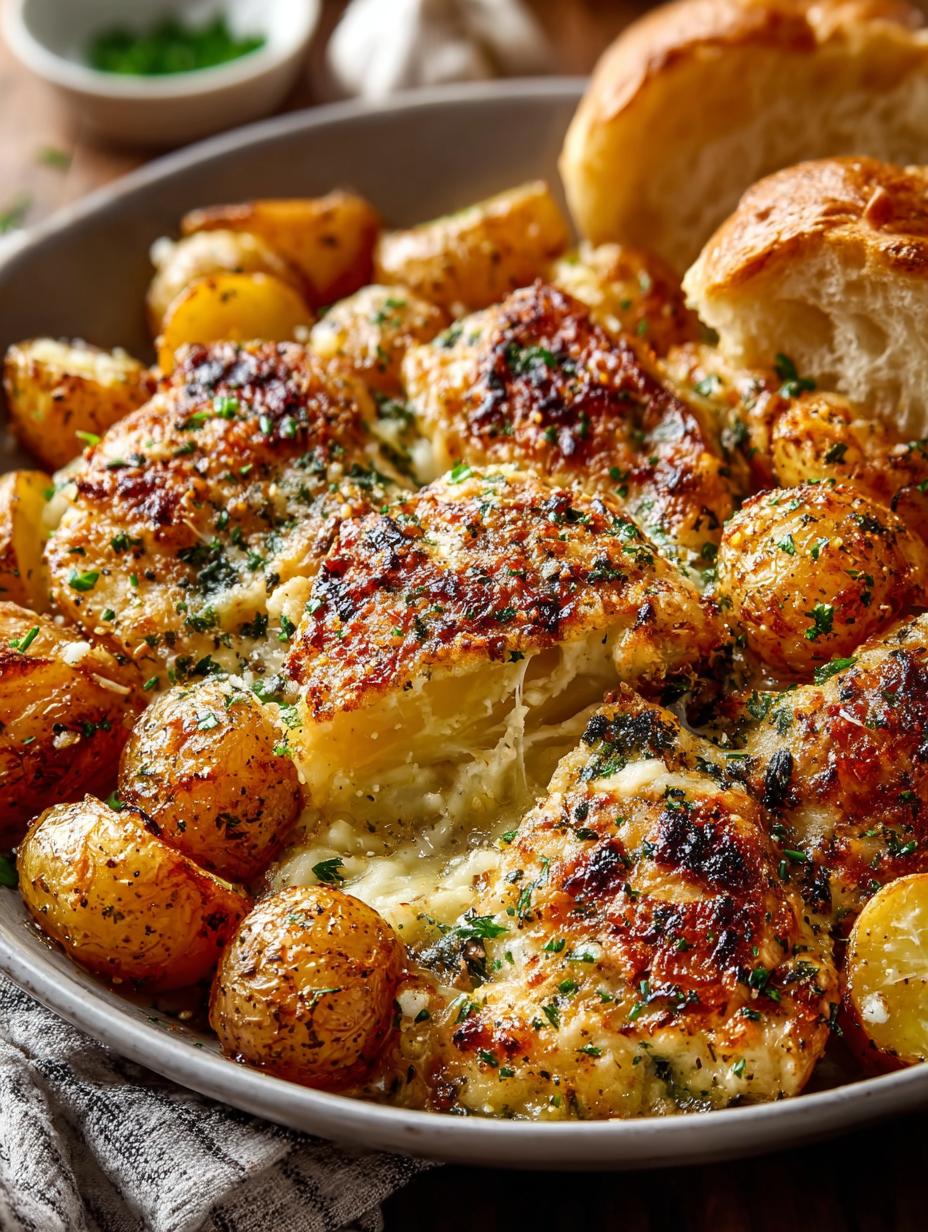 One Pan Garlic Parmesan Chicken & Potatoes Delight - One Pan Garlic Parmesan - main visual representation