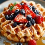 Overnight Almond Oatmeal Waffles