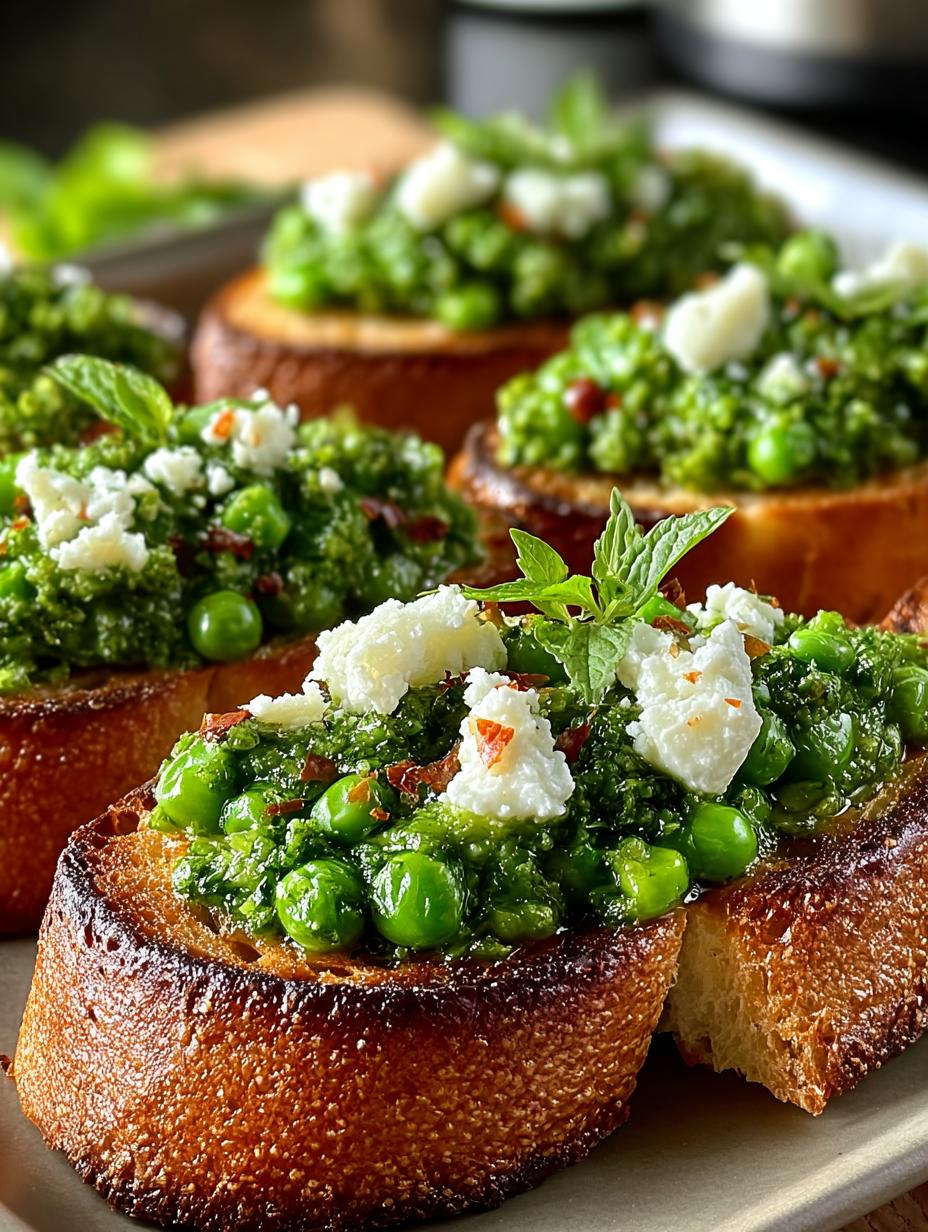 Vibrant Pea Bruschetta: A Fresh Spring Delight - Pea Bruschetta - additional detail