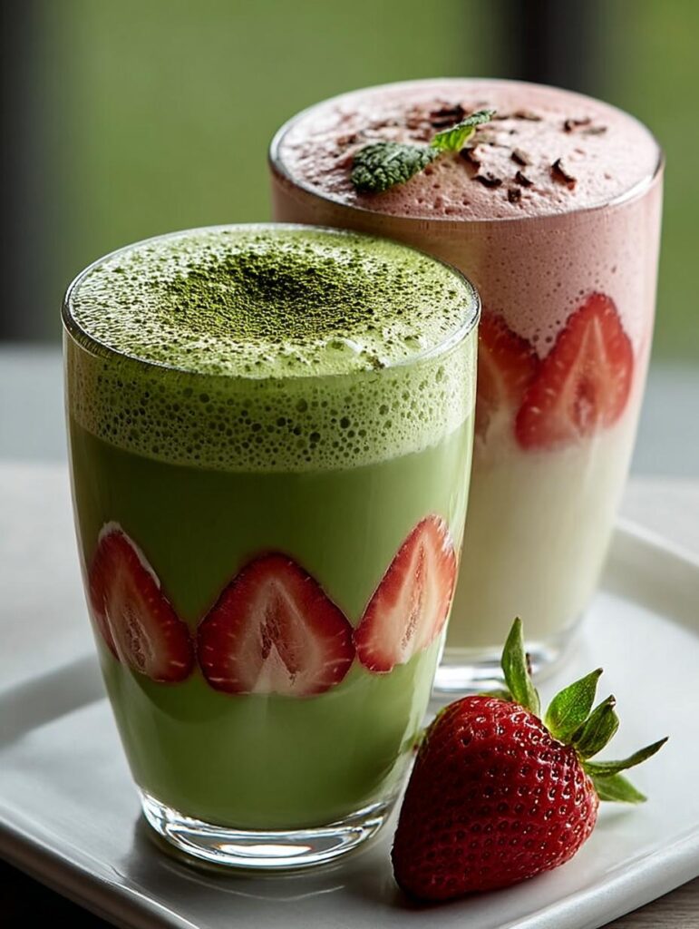 Refreshing Strawberry Matcha Latte