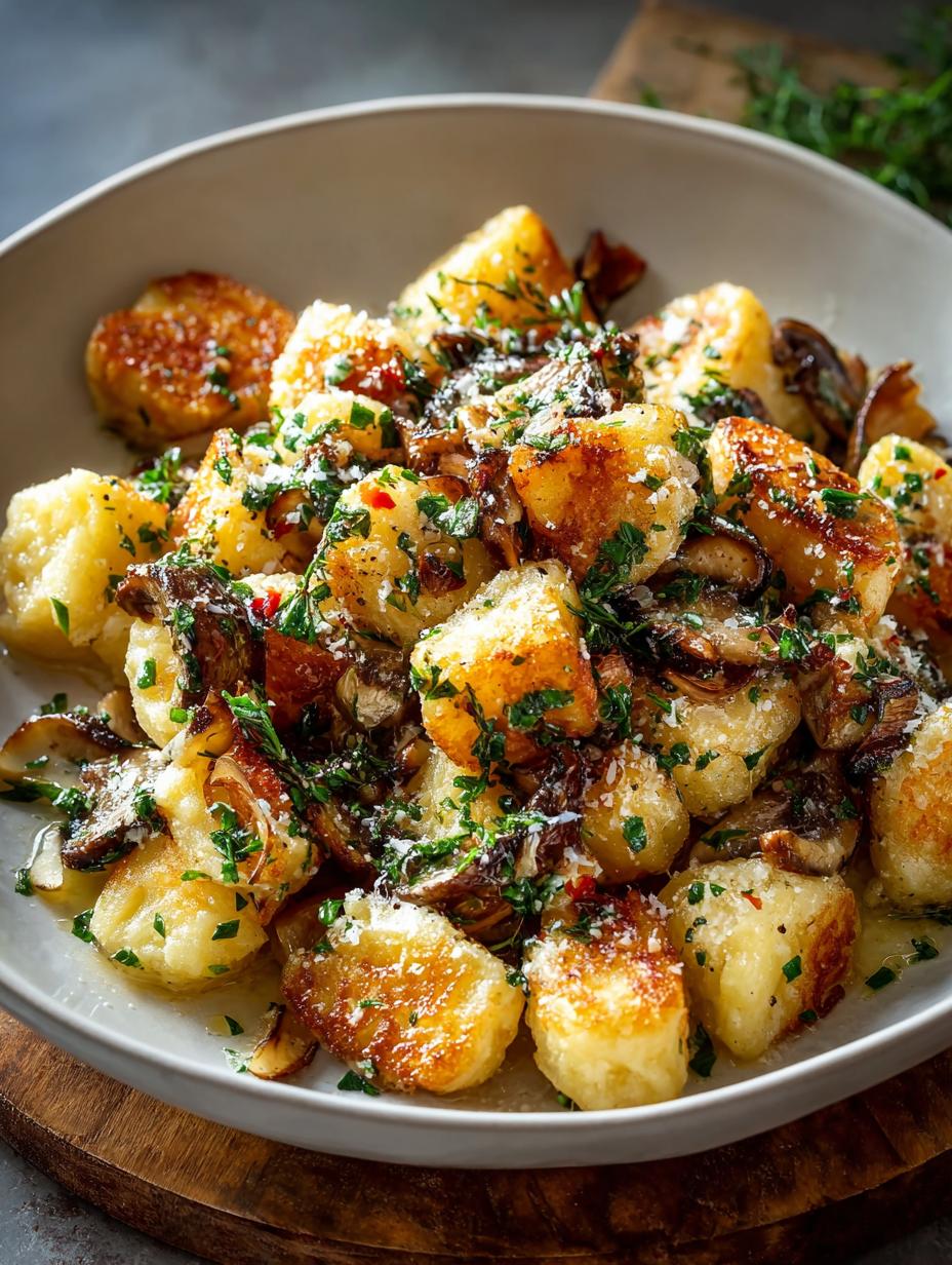 Savory Brown Butter Garlic Mushroom Gnocchi Delight - Savory Brown Butter Garlic - main visual representation