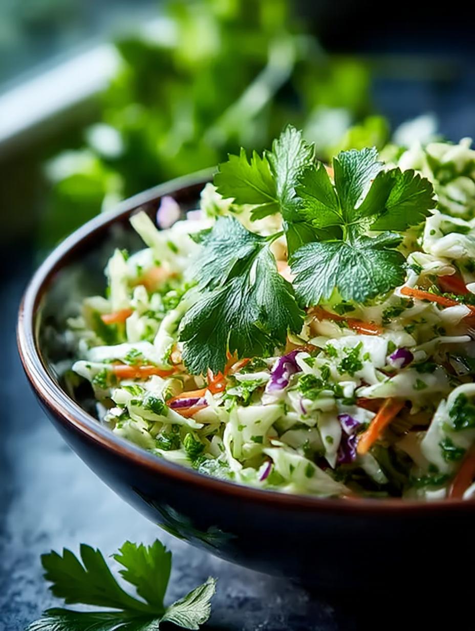 Colorful Side Dish coleslaw with fresh ingredients