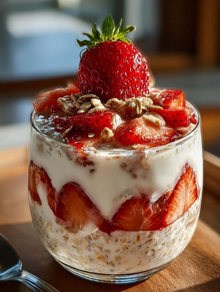 Strawberry Overnight Oats Breakfast