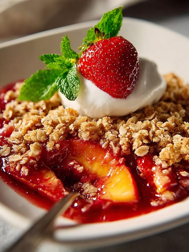 Strawberry Peach Crisp For