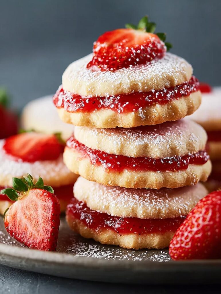 Strawberry Shortbread Cookies