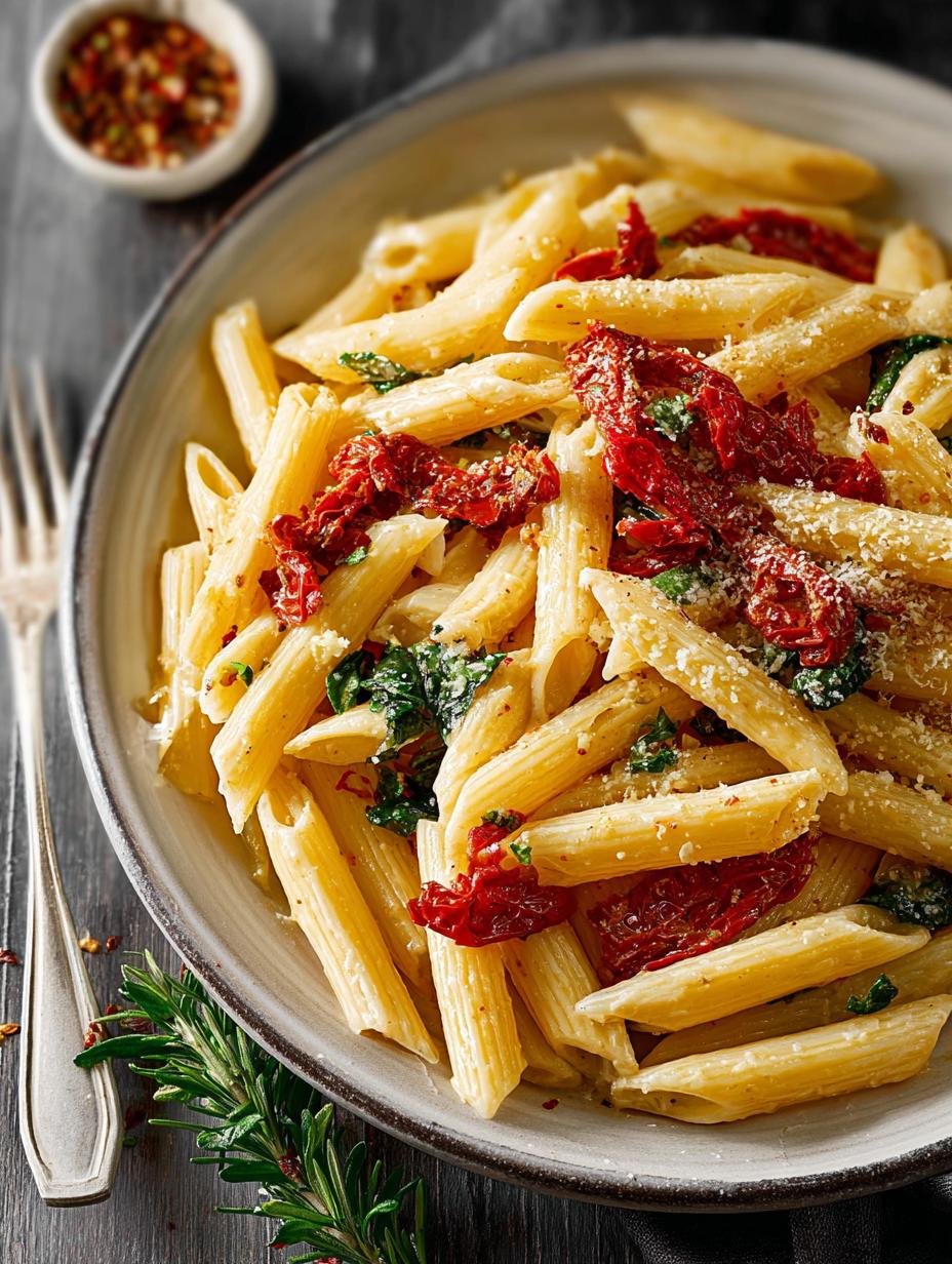 Sun Dried Tomato Pasta: 20-Minute Savory Delight 5 Sun Dried Tomato Pasta: 20-Minute Savory Delight - Sun Dried Tomato Pasta - main visual representation