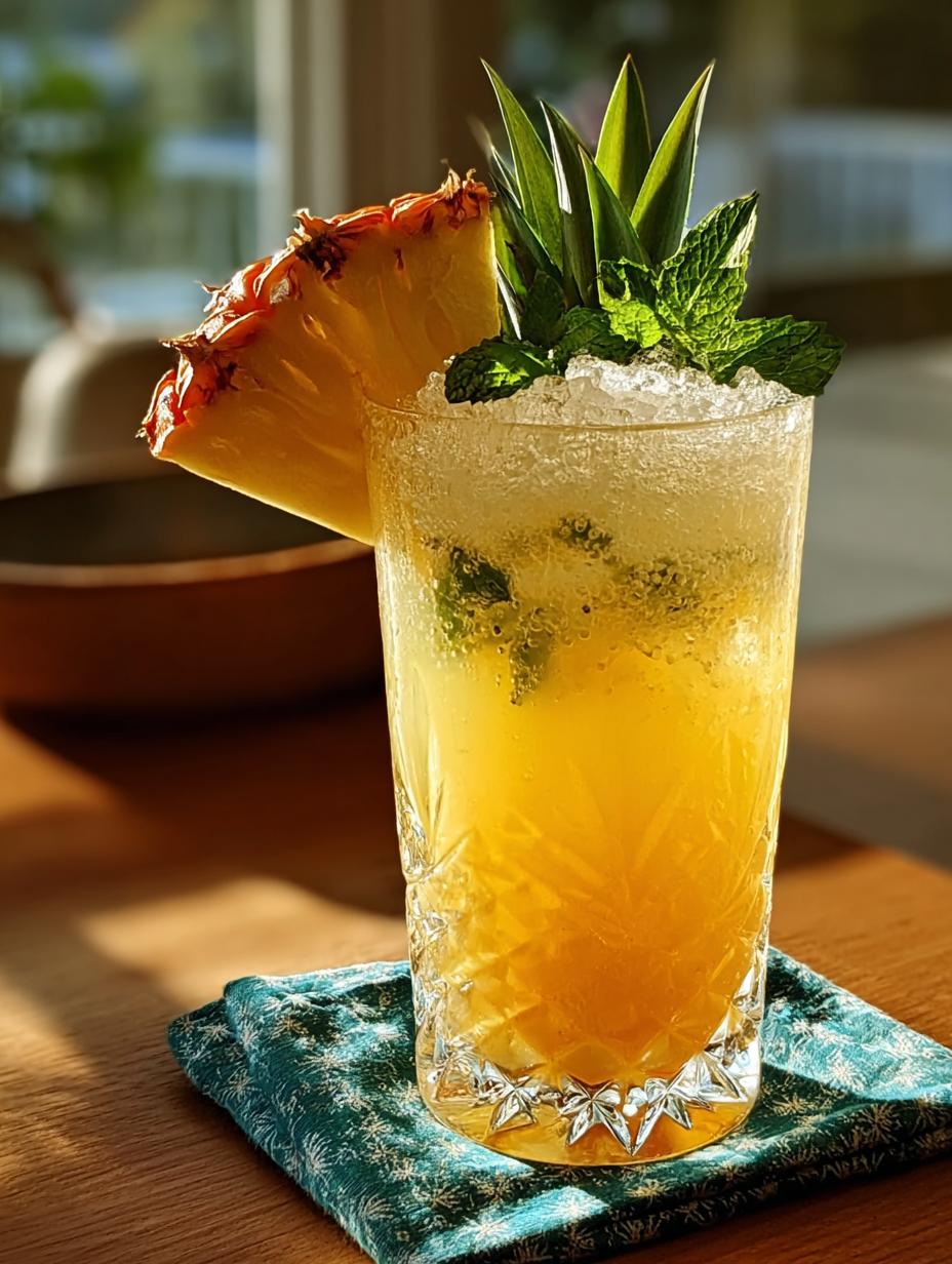 Tropical Pineapple Mocktail Refreshing
