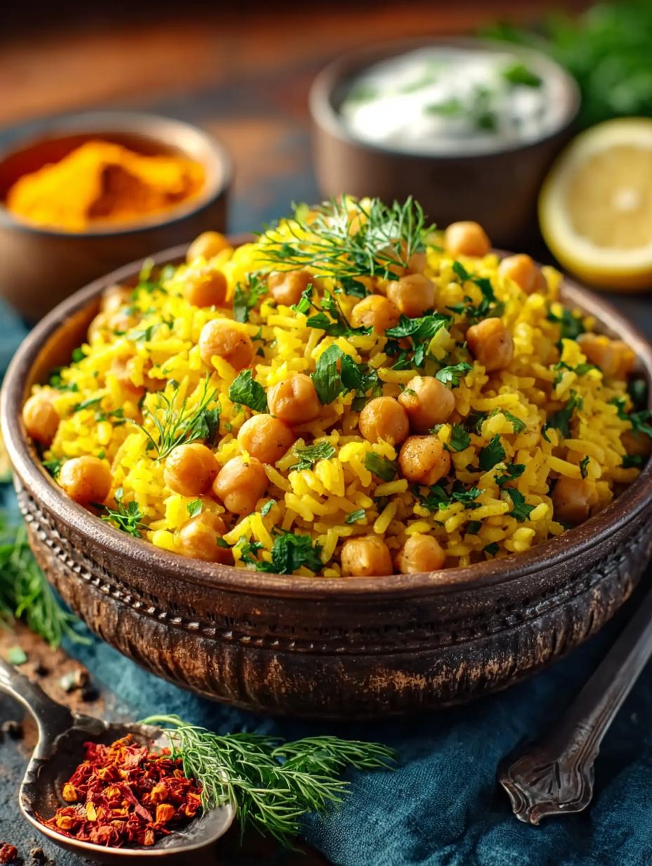 Delicious Turmeric Rice with Chickpeas: 7 Easy Steps 5 Delicious Turmeric Rice with Chickpeas: 7 Easy Steps - Turmeric Rice with Chickpeas - main visual representation
