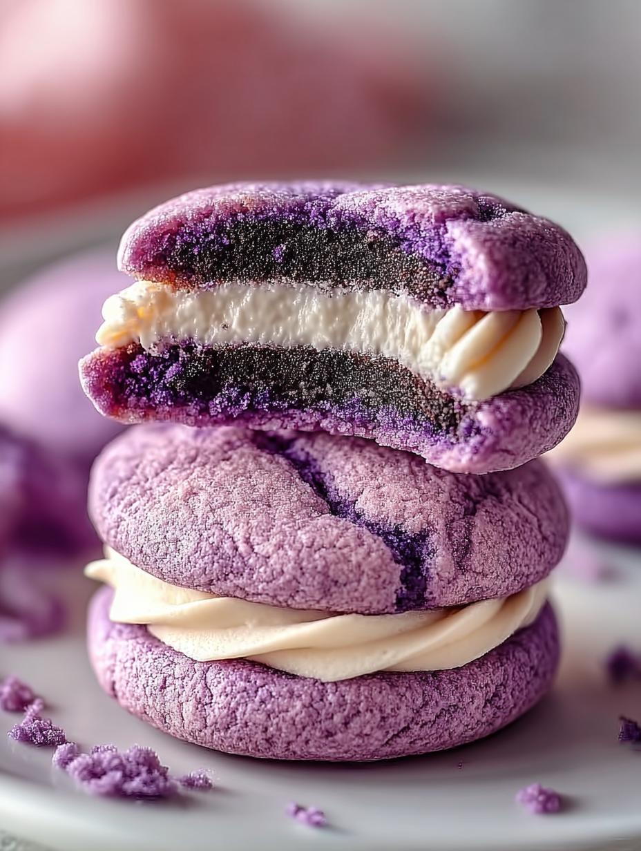 Delicious Ube Cookies Cream Cookies to Satisfy Cravings - Ube Cookies Cream Cookies - main visual representation