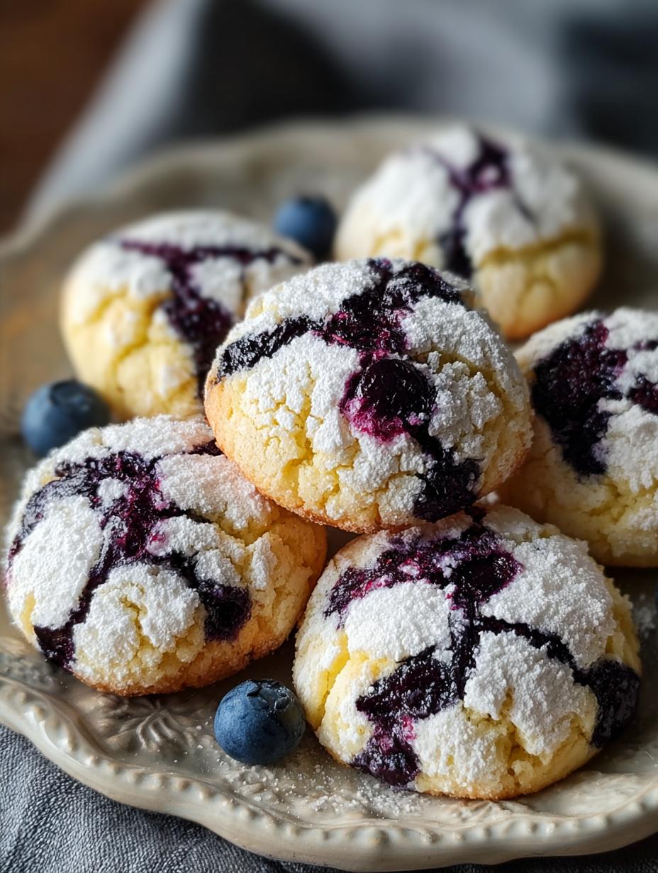 Blueberry Crinkle Cookies