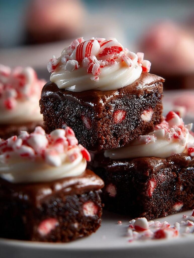 Candy Cane Brownie Bites