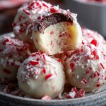 Candy Cane Fudge Snowballs