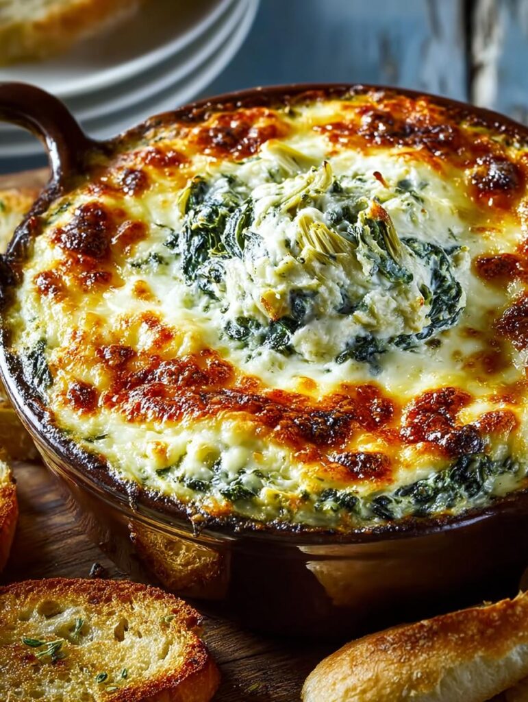 Cheesy Baked Spinach Artichoke