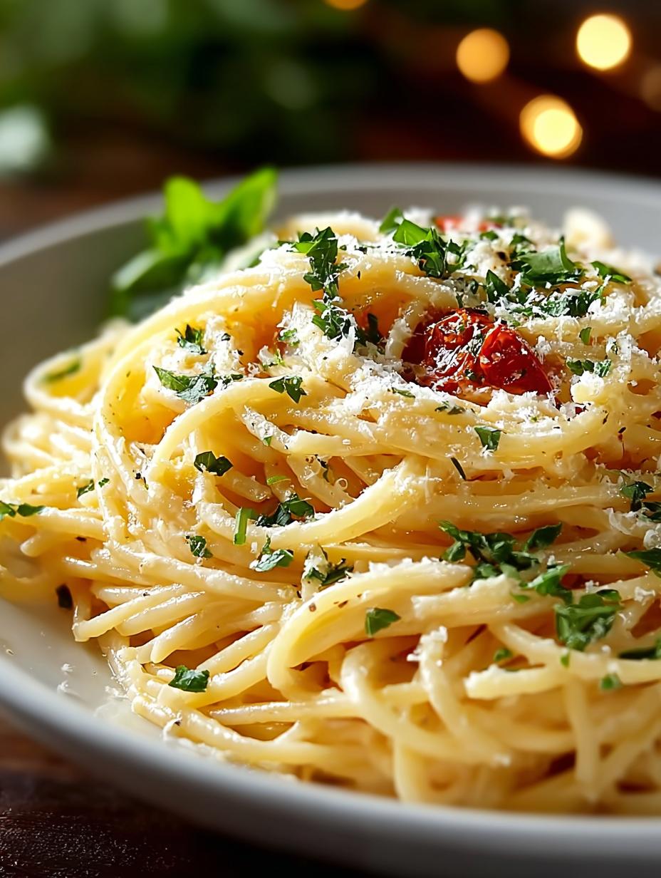 Cheesy Garlic Parmesan Spaghetti