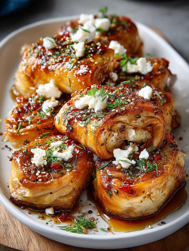 Chili Honey Feta Rolls