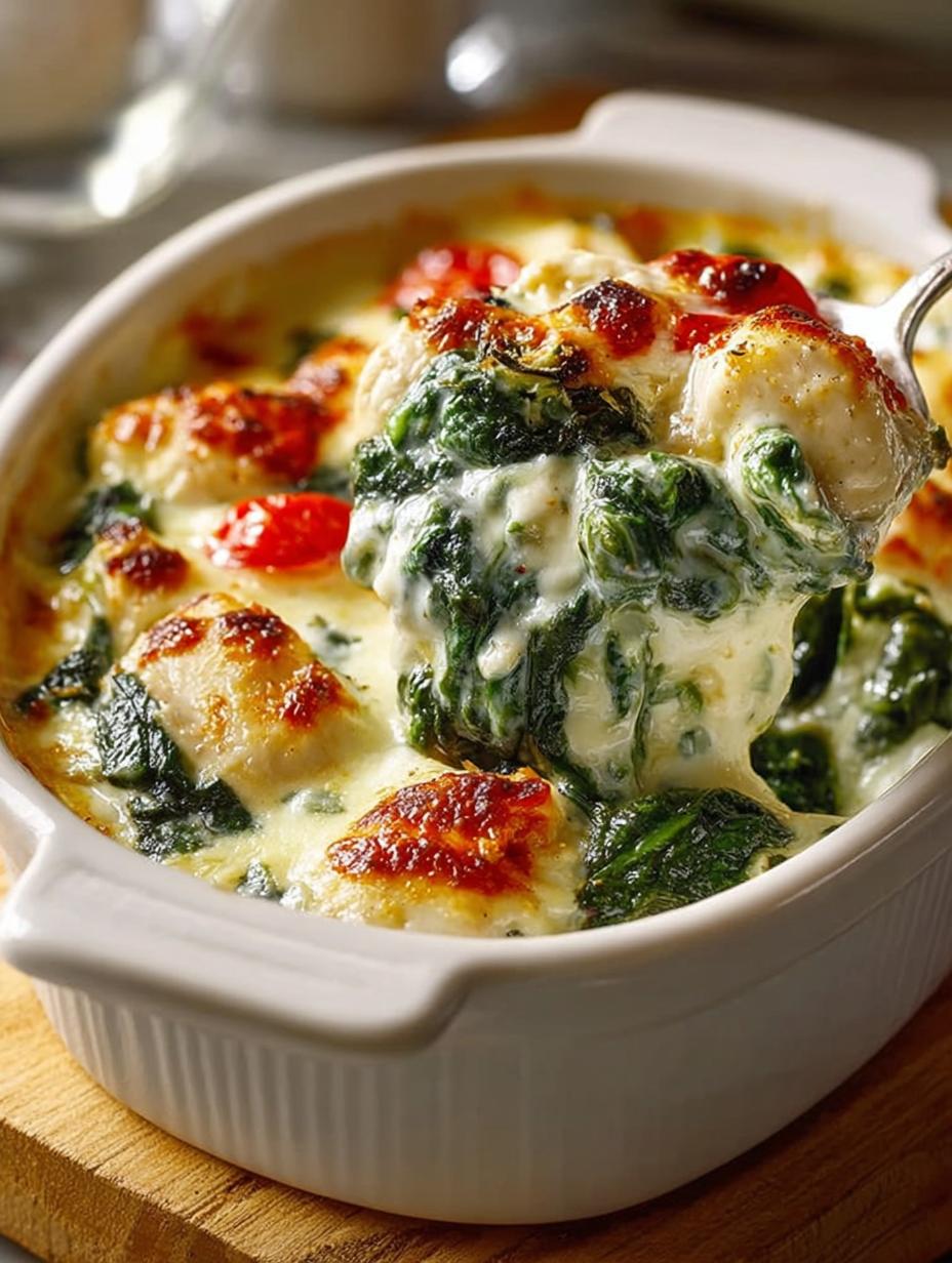 Creamy Chicken Spinach Casserole: 5 Blissful Bites - Creamy Chicken Spinach Casserole - additional detail