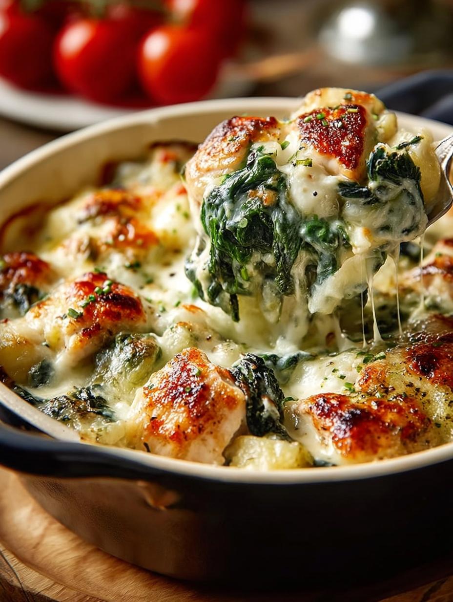 Creamy Chicken Spinach Casserole