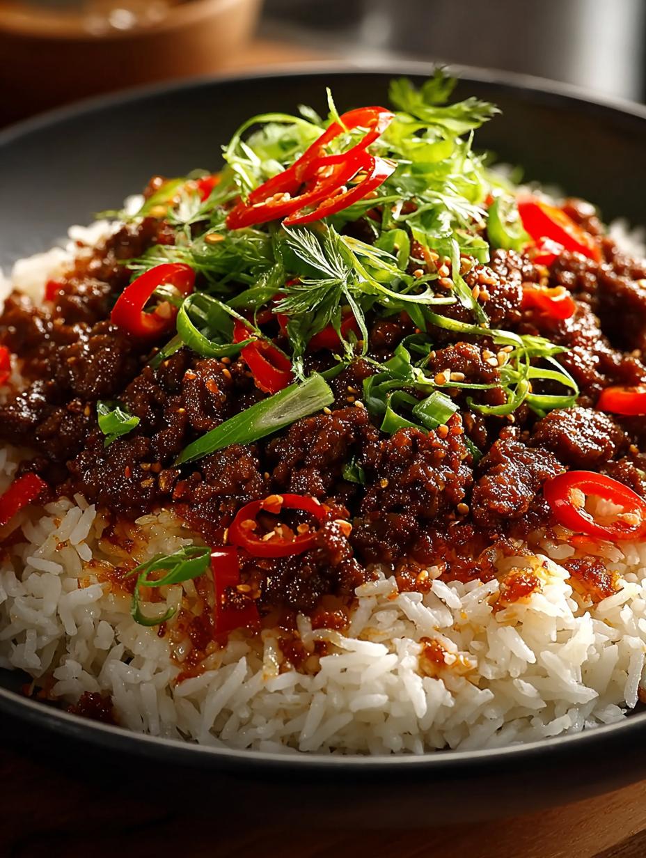 Crispy Chilli Beef Rice
