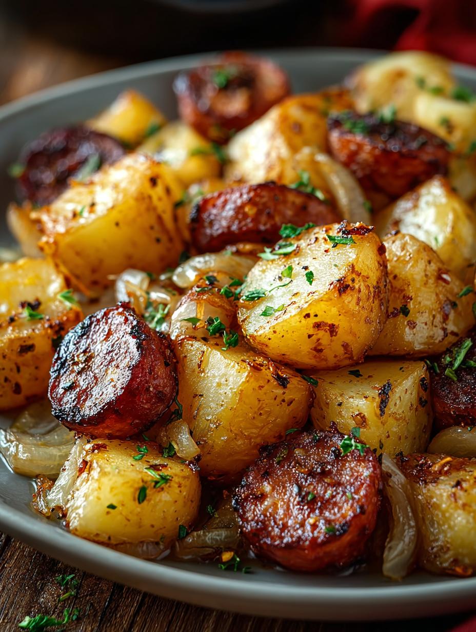 Fried Potatoes Onions Smoked
