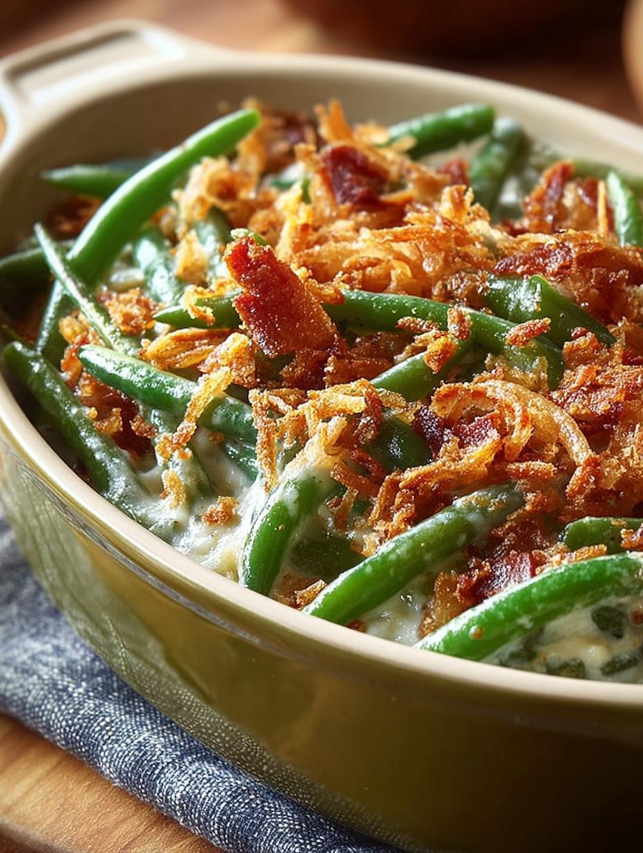 Green Bean Casserole: 7 Comforting Holiday Delights - Green Bean Casserole - additional detail